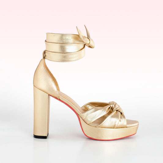 Sandália Alana Heel Platina - Collab Zeferino + N1