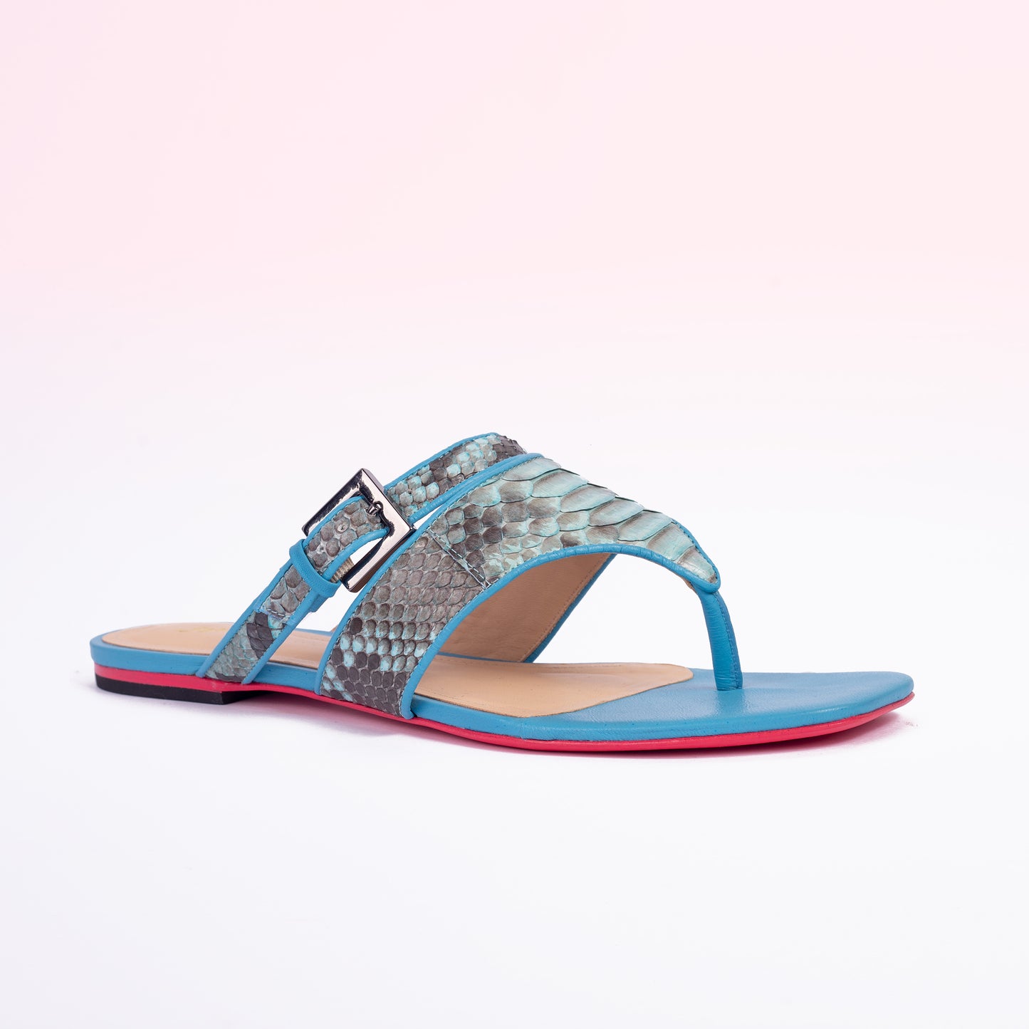 Rasteira Ariana Python Sea Blue