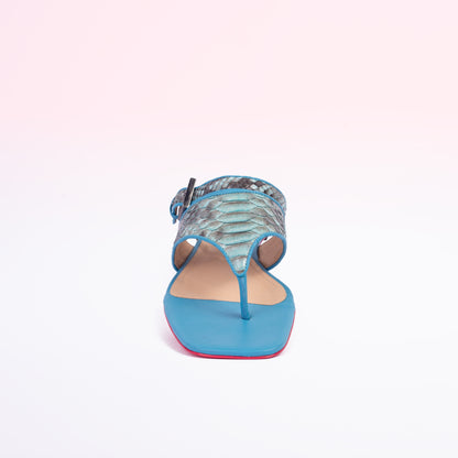 Rasteira Ariana Python Sea Blue