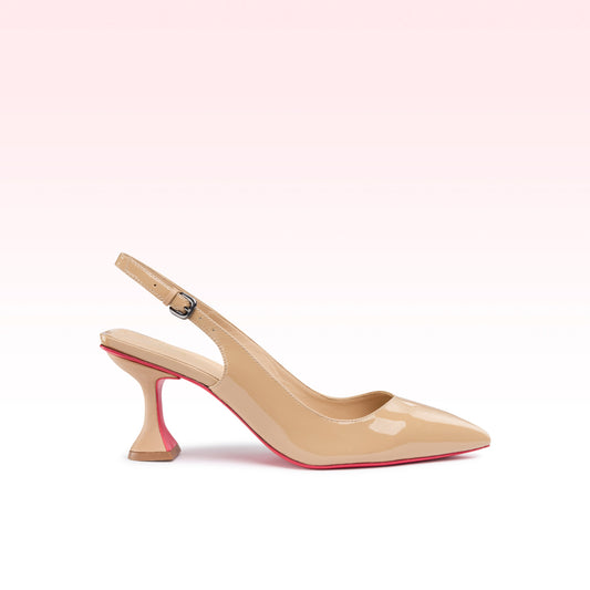 Scarpin Slingback Ava Verniz Caqui