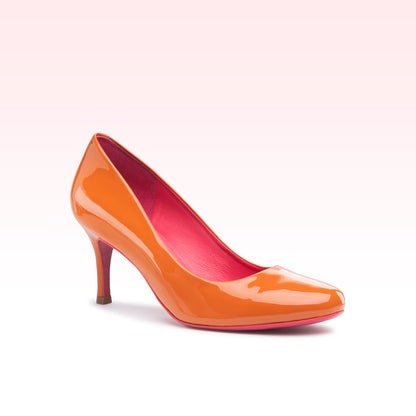 Scarpin Helo Verniz Laranja