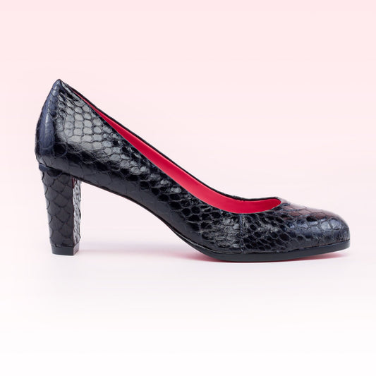 Scarpin Meg Python Preto