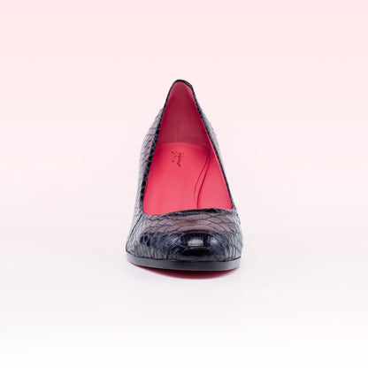 Scarpin Meg Python Preto