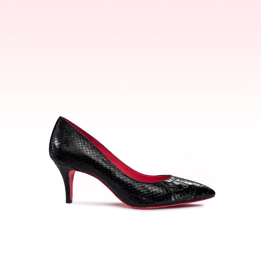 Scarpin Ninna Python Preto